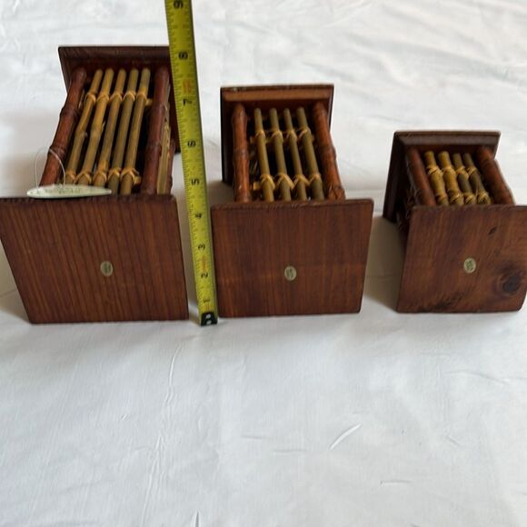 Chesapeake Bay Vintage Bamboo Candle Holders Set of 3 New Deadstock - Picture 5 of 7